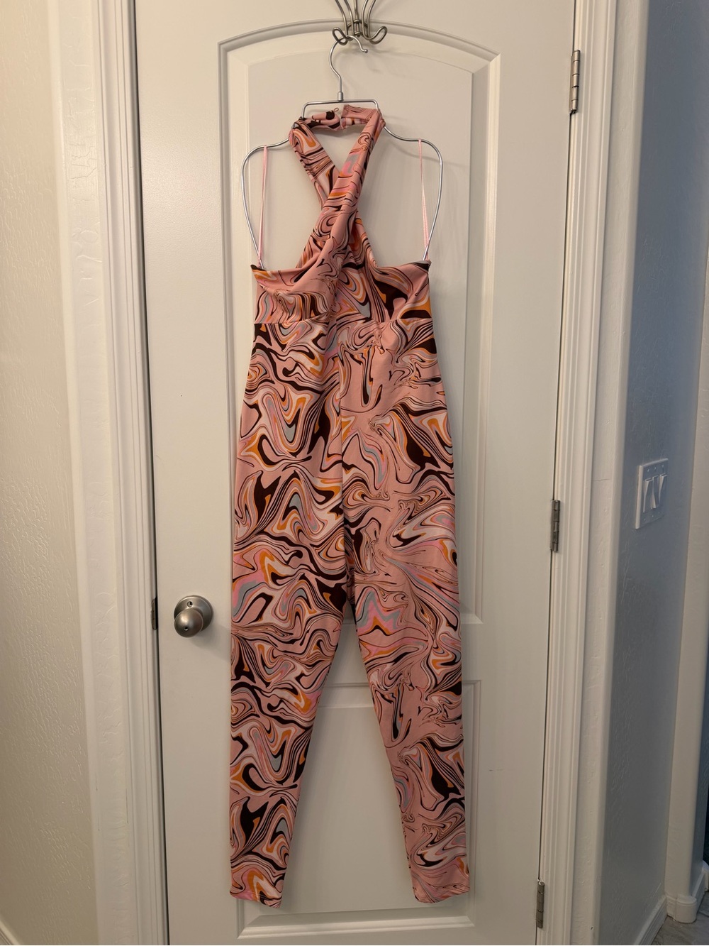 Zara Pink Swirl Halter Jumpsuit